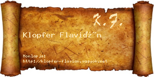 Klopfer Flavián névjegykártya